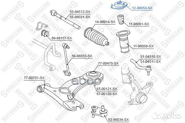Опора переднего амортизатора 12-98053-SX Stellox