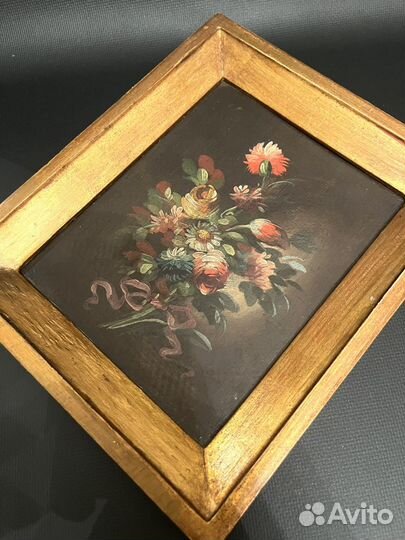 Картина маслом цветы Винтаж Италия