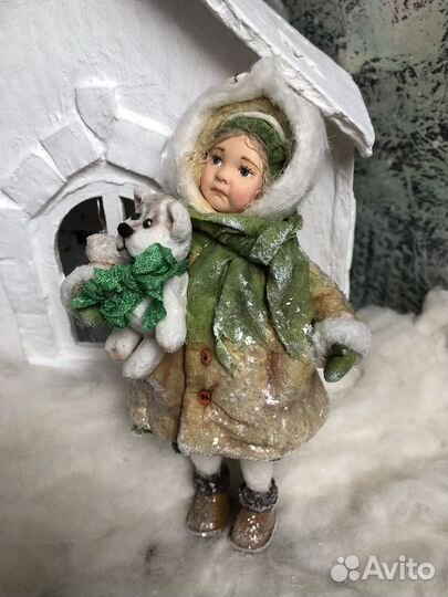 Ватная елочная игрушка