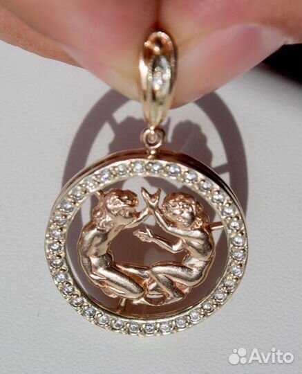 Золотой кулон знак зодиака 