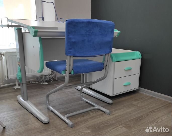 Растущая парта+стул+тумба и аксессуары
