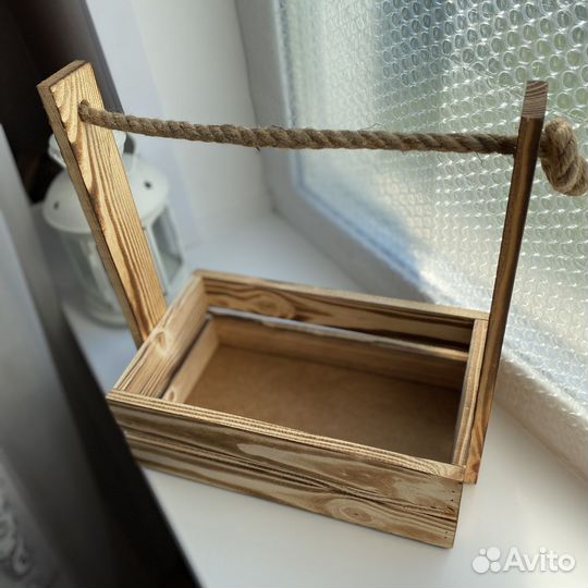 Деревянный ящик, кашпо