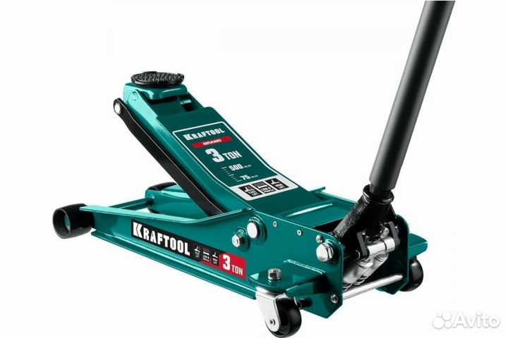 Подкатной домкрат 3т, 75-500 мм Kraftool 43451-3