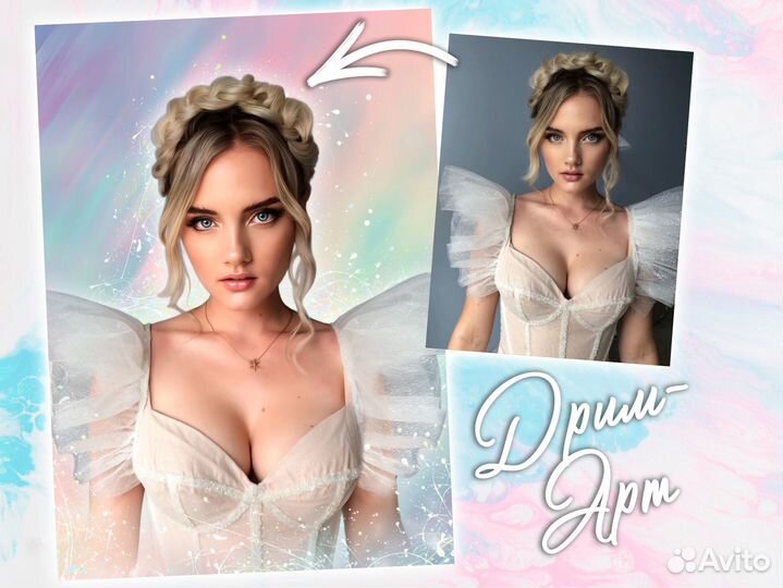 Портрет по фото на холсте