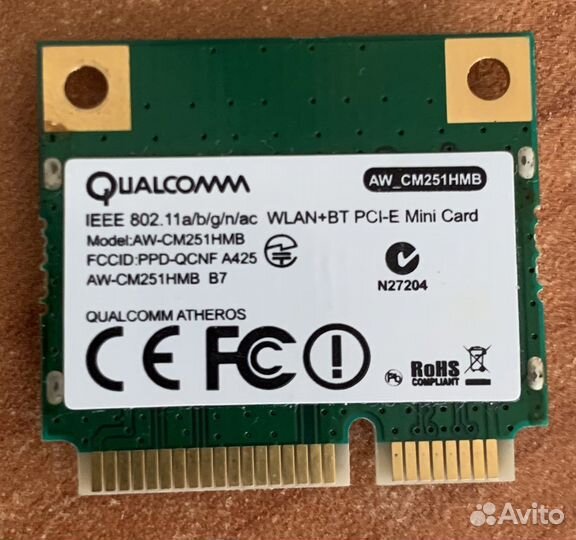 Wi-Fi + Bluetooth карта mini-pcie