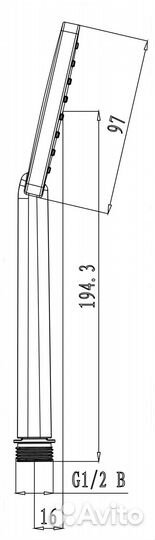 Лейка душевая Lemark 1-функциональная LM1411C