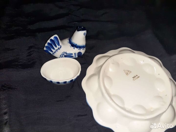 Фарфор, Гжель, посуда СССР, Пасхальный набор, яйца