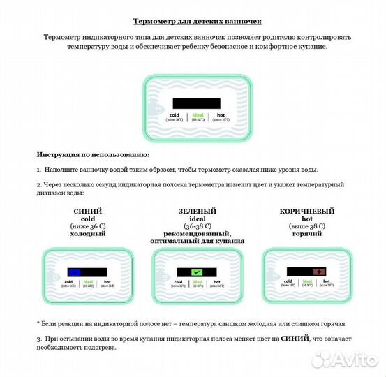 Ванночка для купания с термометром