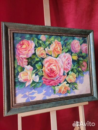 Картина маслом розы