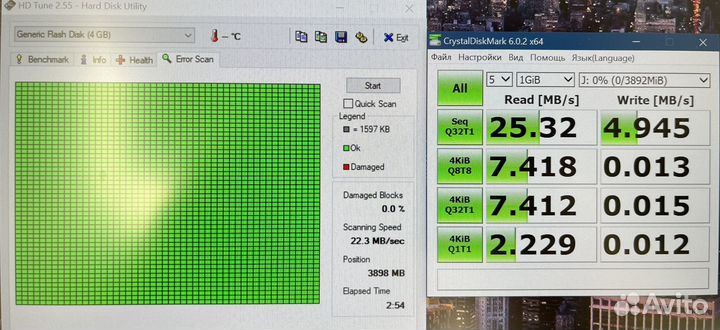 USB флешка на 4 Gb, мало б/у
