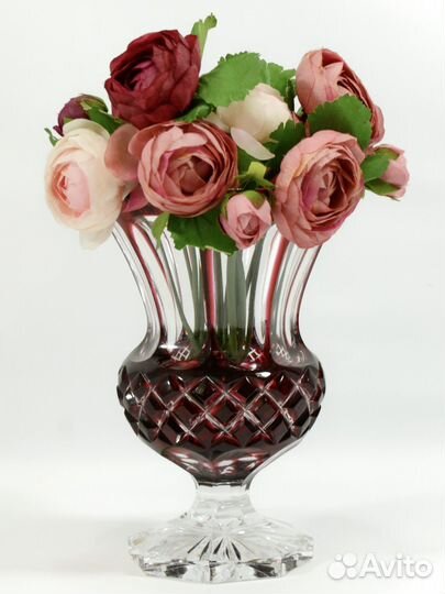 Большая ваза WMF Германия хрусталь рубин