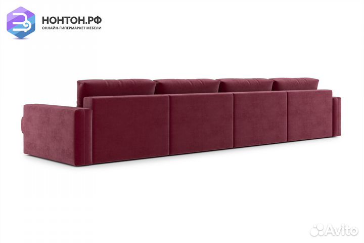 Диван п-образный тик-так Монарх М2О2 бордовый