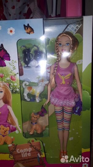 Набор кукла с палаткой новый