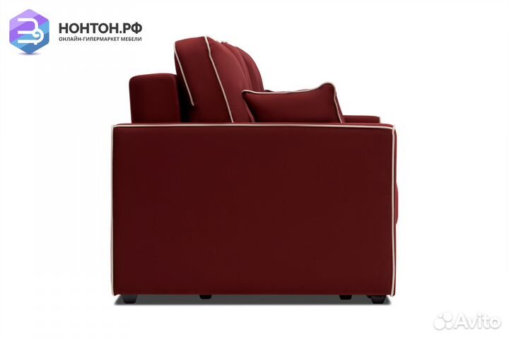 Диван еврокнижка Леон 3-х местный бордовый