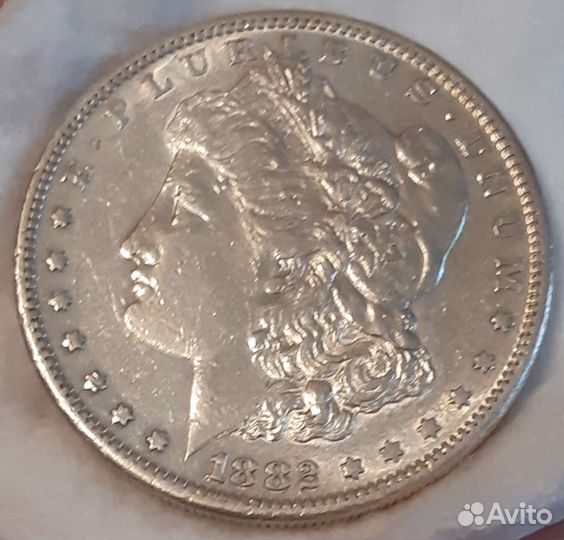 Морган 1882г серебро штемпельный блеск