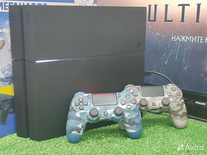 Sony playstation 4 (2 геймпада) + игры