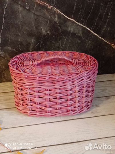 Шкатулка плетёная, ручная работа