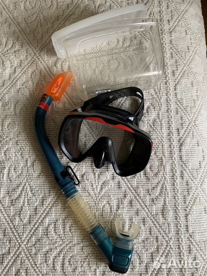 Маска Tusa и трубка для дайвинга, сноркелинга