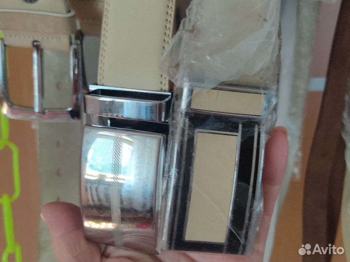 Светлые кожаные мужские ремни джинсовые и брючные