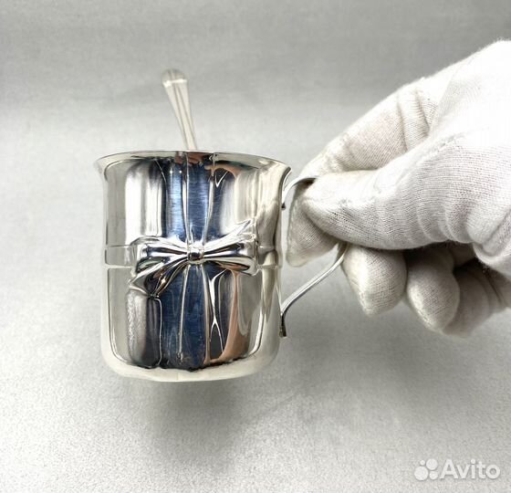 Серебряная чашка с ложкой Tiffany 925