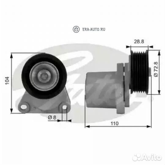 Gates T38204 Натяжитель ремня приводного ford mond