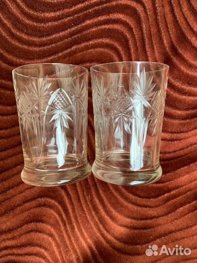 Стаканы стеклянные винтажные с гравировкой