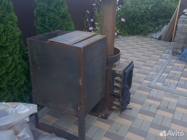 Печь для бани, с баком