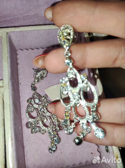 Серьги с кристалами swarovski