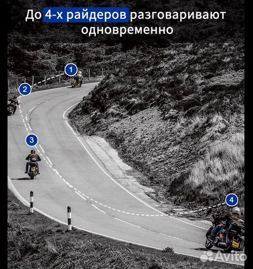 Мотогарнитура Lexin LX-B4FM-X(комплект 2шт)