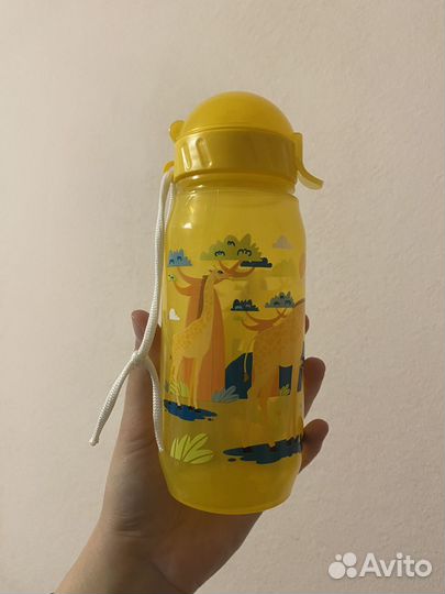Бутылка для воды детская с трубочкой