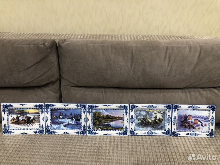 Гжель фарфор картины(плакетки)