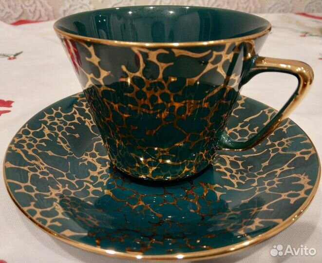 Кофейный сервиз на 6 персон, Chodziez (зелёный)