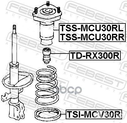 Опора заднего амортизатора правая TSS-MCU30RR F