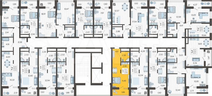 Квартира-студия, 22,9 м², 6/19 эт.