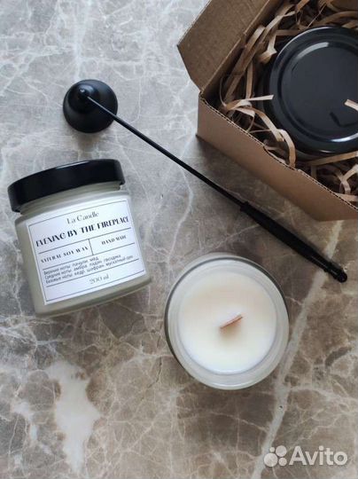 Соевая свеча с треском ручная работа