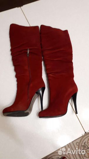 Сапоги зимние 34-35р красные