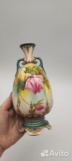 Ваза Цветы Royal Worcester высота 20 см нач. XX в