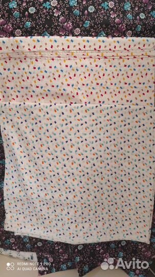 Отрезы тканей СССР (фланель, ситец, наперник)