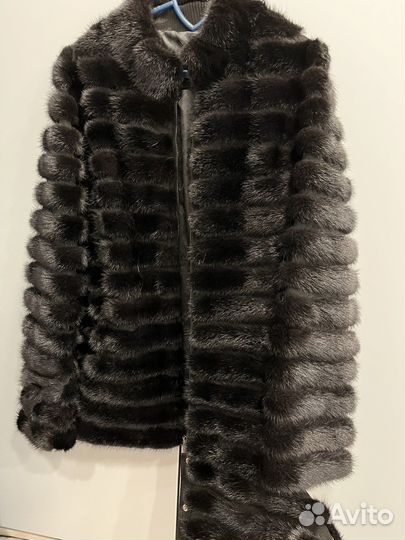 Шуба норка с кожей