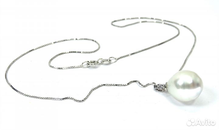 Итальянский золотой кулон с крупной жемчужиной