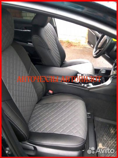 Чехлы Автопилот Toyota Camry v50 из экокожи Ромб