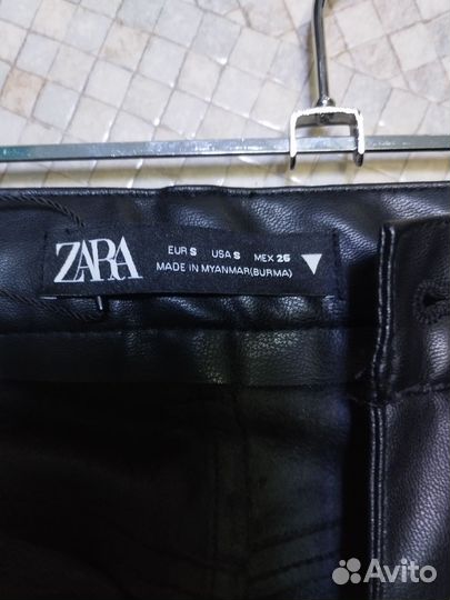Кожаные брюки zara s