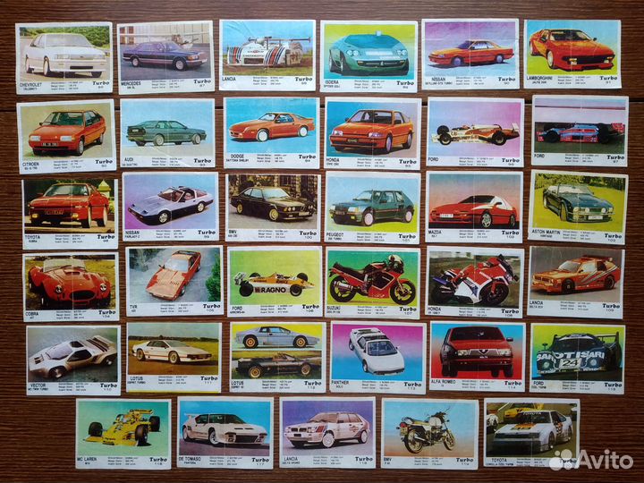 Вкладыши от жвачки Turbo