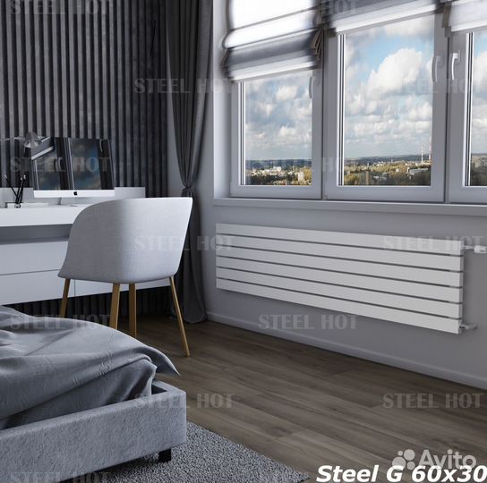 Горизонтальный радиатор Steel-Hot от завода