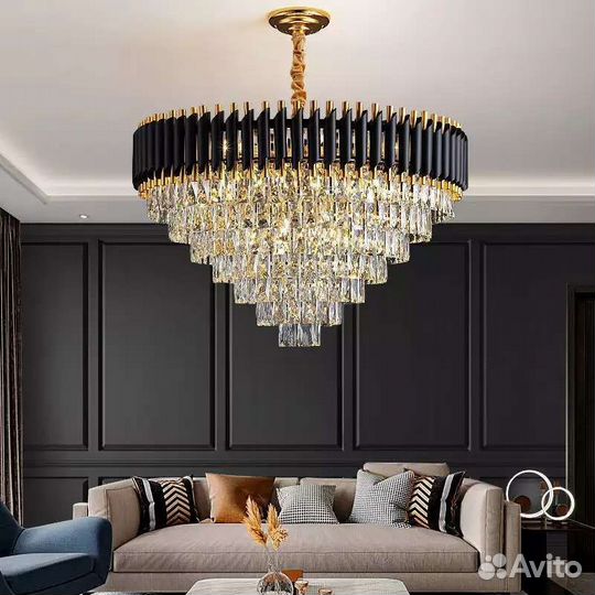 Люстра подвесная потолочная дизайнерская хрусталь