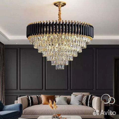 Люстра подвесная потолочная дизайнерская хрусталь