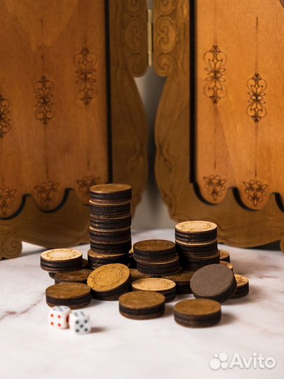 Нарды большие 60 см деревянные в упаковке новые