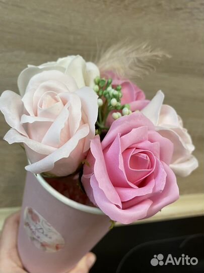 Букет роз из мыла