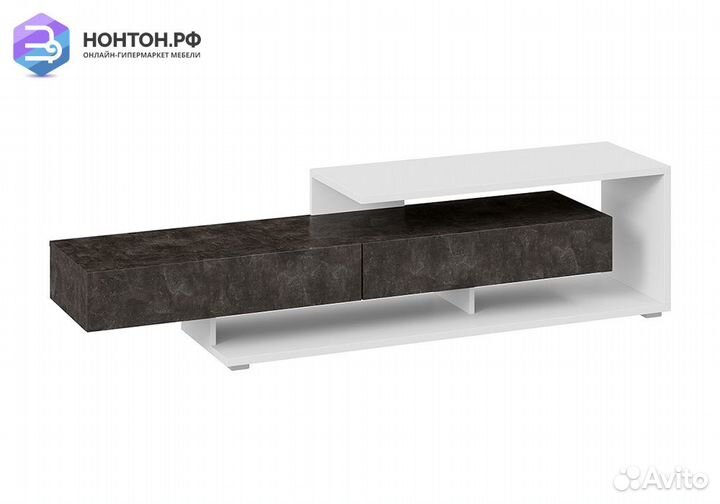 Тв-тумба Монтана TV-4 белый / ателье темный глянец
