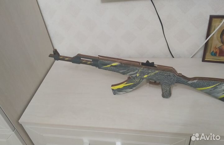 Игрушечный автомат ак47 резинкострел